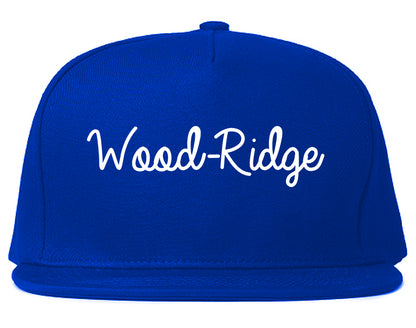 Wood Ridge New Jersey NJ Script Mens Snapback Hat Royal Blue