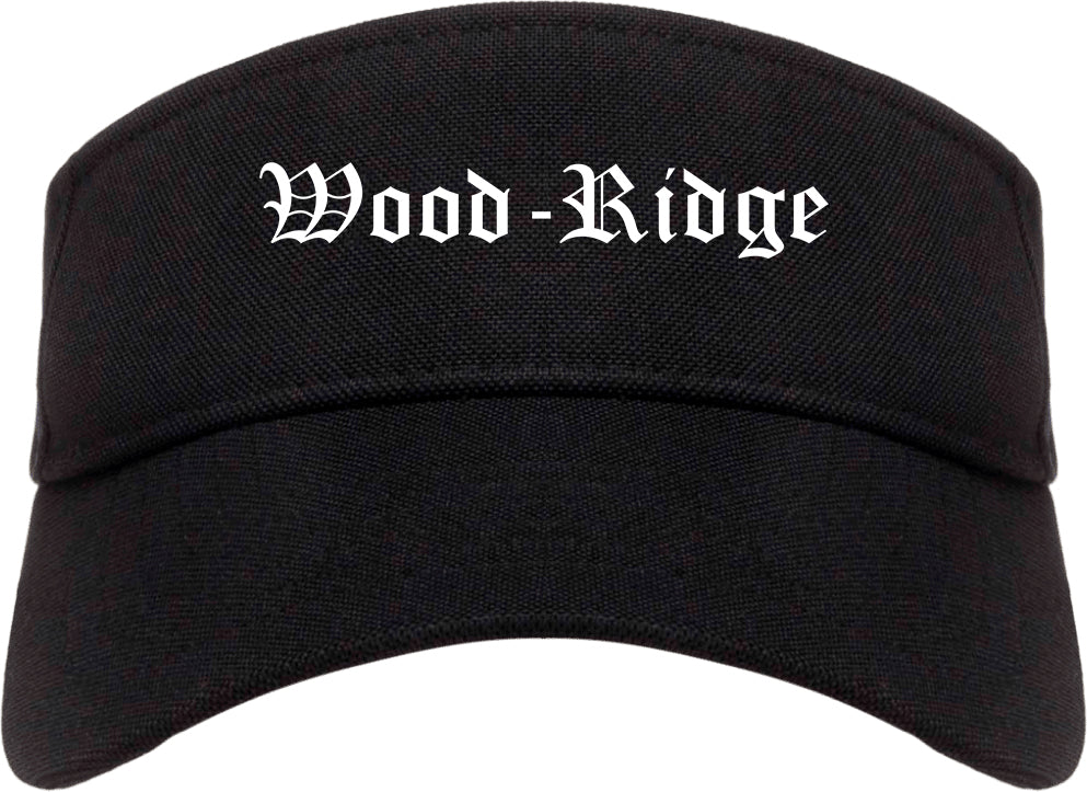 Wood Ridge New Jersey NJ Old English Mens Visor Cap Hat Black