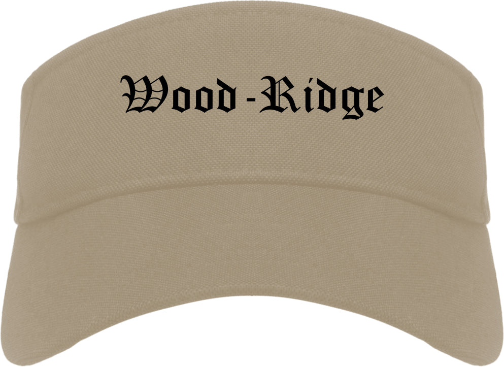 Wood Ridge New Jersey NJ Old English Mens Visor Cap Hat Khaki