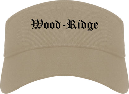 Wood Ridge New Jersey NJ Old English Mens Visor Cap Hat Khaki