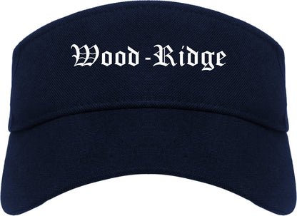 Wood Ridge New Jersey NJ Old English Mens Visor Cap Hat Navy Blue
