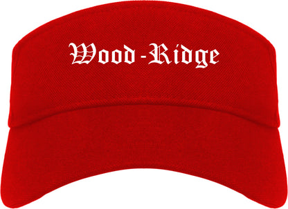 Wood Ridge New Jersey NJ Old English Mens Visor Cap Hat Red
