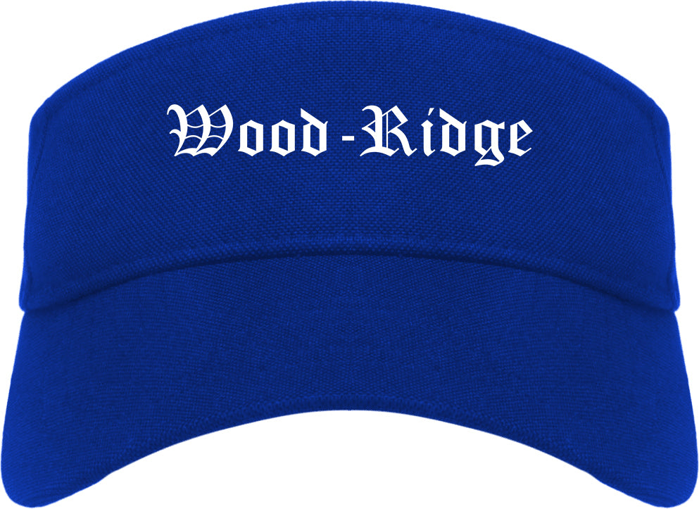 Wood Ridge New Jersey NJ Old English Mens Visor Cap Hat Royal Blue