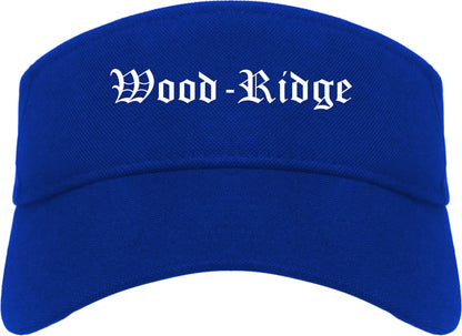Wood Ridge New Jersey NJ Old English Mens Visor Cap Hat Royal Blue