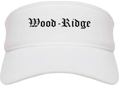 Wood Ridge New Jersey NJ Old English Mens Visor Cap Hat White