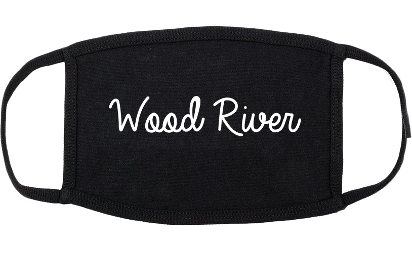 Wood River Illinois IL Script Cotton Face Mask Black