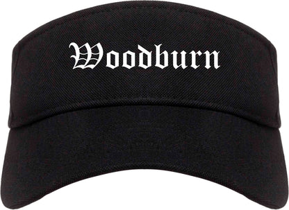 Woodburn Oregon OR Old English Mens Visor Cap Hat Black