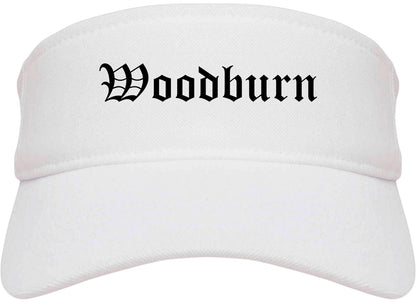 Woodburn Oregon OR Old English Mens Visor Cap Hat White