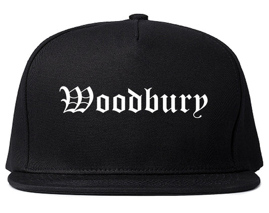 Woodbury Minnesota MN Old English Mens Snapback Hat Black