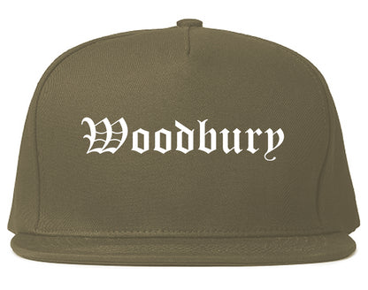 Woodbury New Jersey NJ Old English Mens Snapback Hat Grey