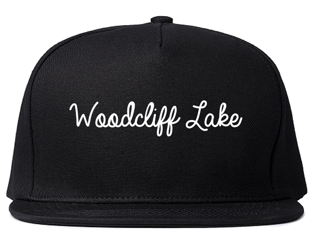 Woodcliff Lake New Jersey NJ Script Mens Snapback Hat Black