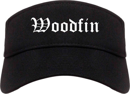 Woodfin North Carolina NC Old English Mens Visor Cap Hat Black