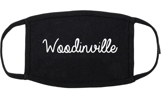 Woodinville Washington WA Script Cotton Face Mask Black