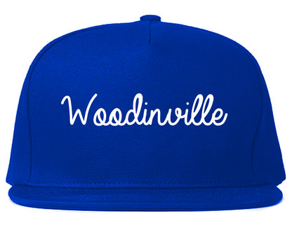 Woodinville Washington WA Script Mens Snapback Hat Royal Blue