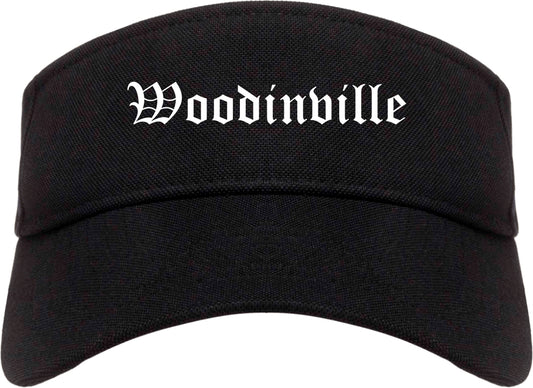 Woodinville Washington WA Old English Mens Visor Cap Hat Black