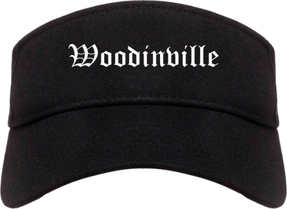 Woodinville Washington WA Old English Mens Visor Cap Hat Black