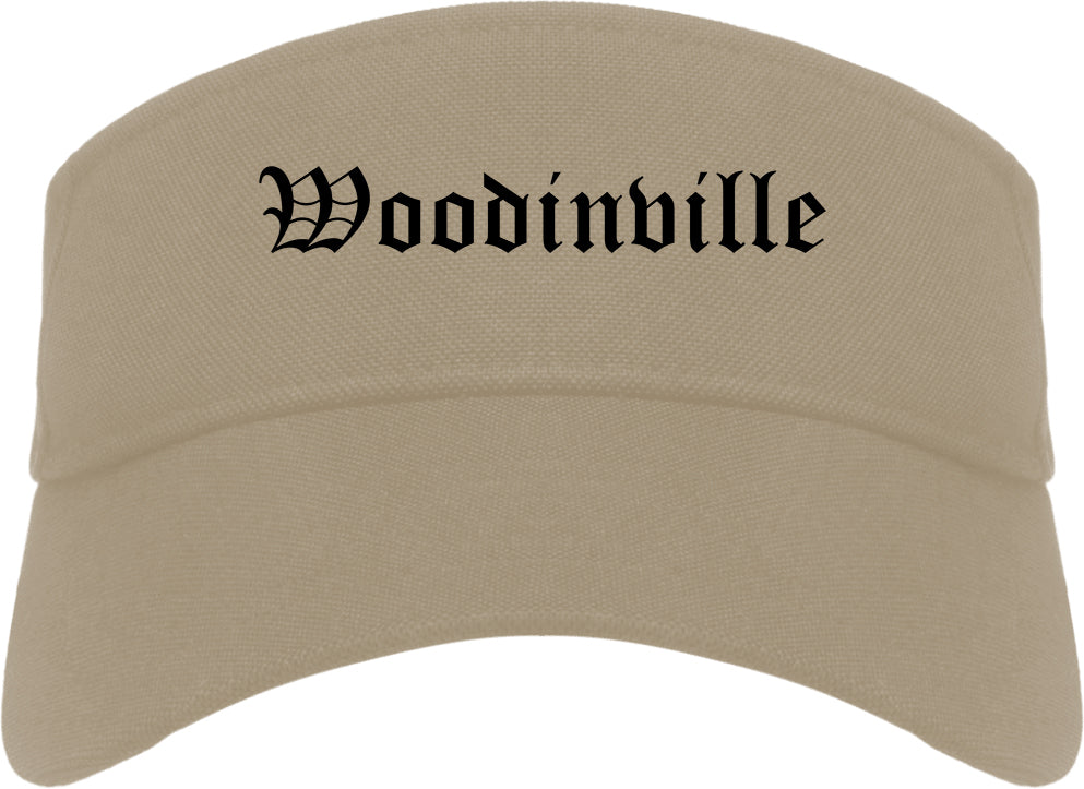 Woodinville Washington WA Old English Mens Visor Cap Hat Khaki