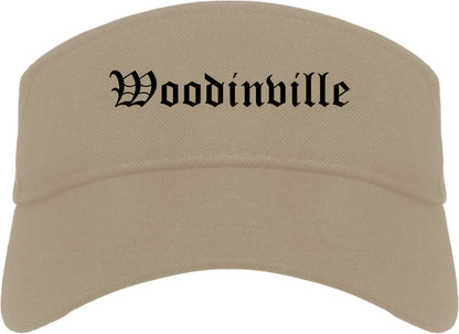 Woodinville Washington WA Old English Mens Visor Cap Hat Khaki