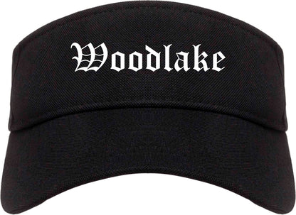 Woodlake California CA Old English Mens Visor Cap Hat Black