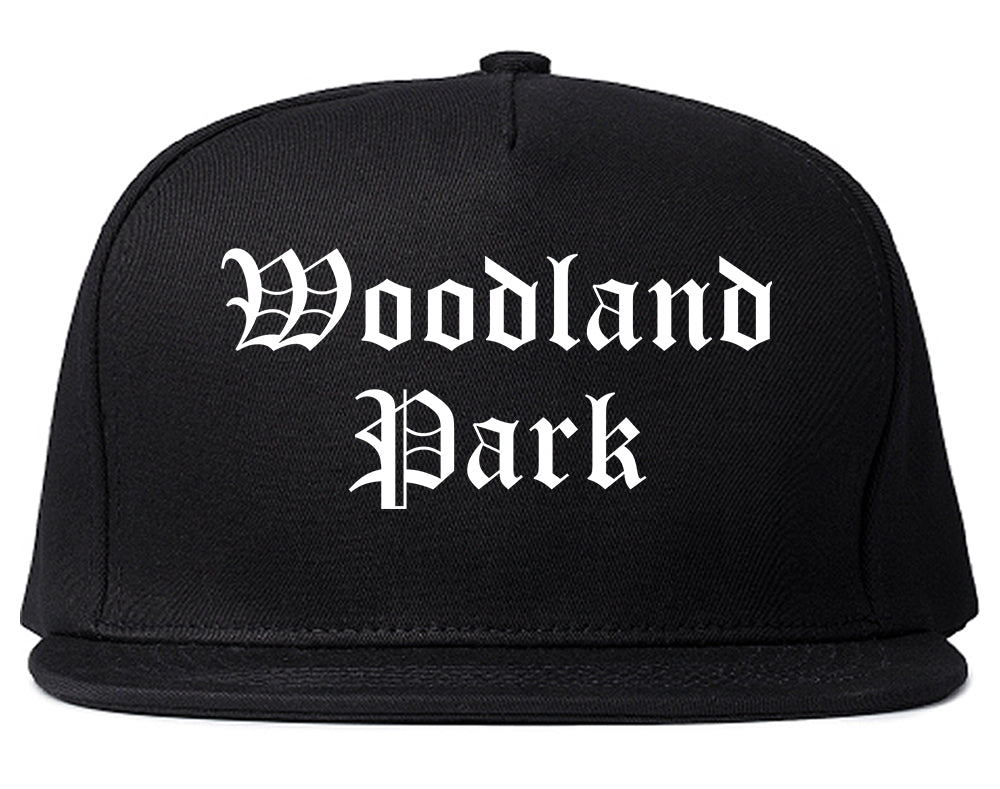 Woodland Park Colorado CO Old English Mens Snapback Hat Black