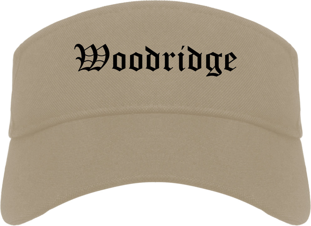 Woodridge Illinois IL Old English Mens Visor Cap Hat Khaki