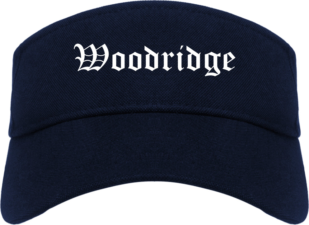 Woodridge Illinois IL Old English Mens Visor Cap Hat Navy Blue