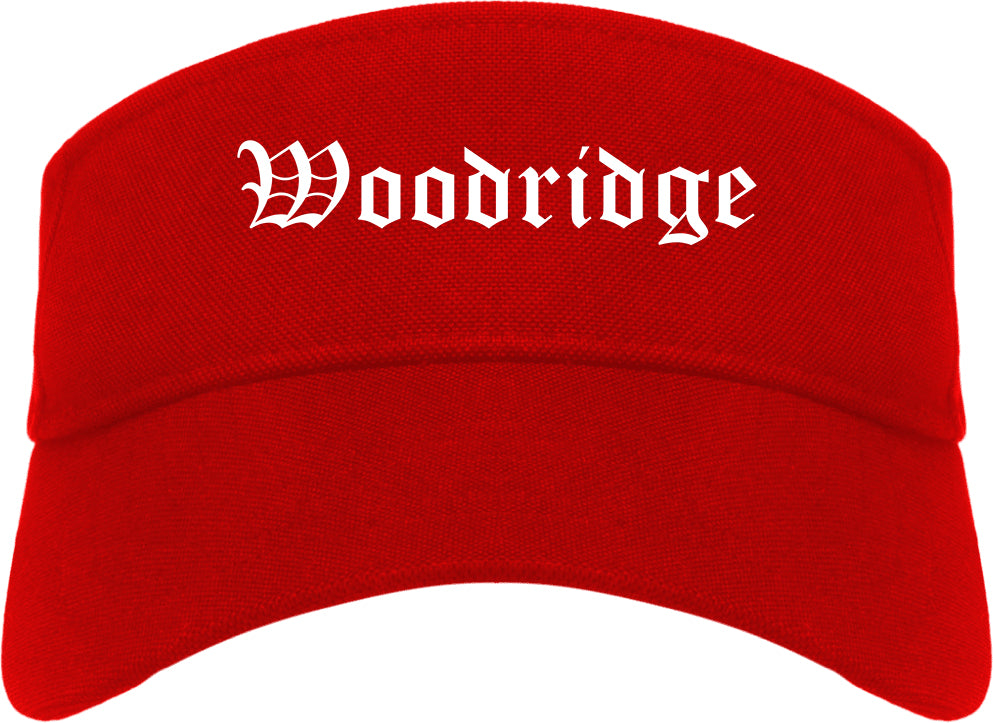 Woodridge Illinois IL Old English Mens Visor Cap Hat Red