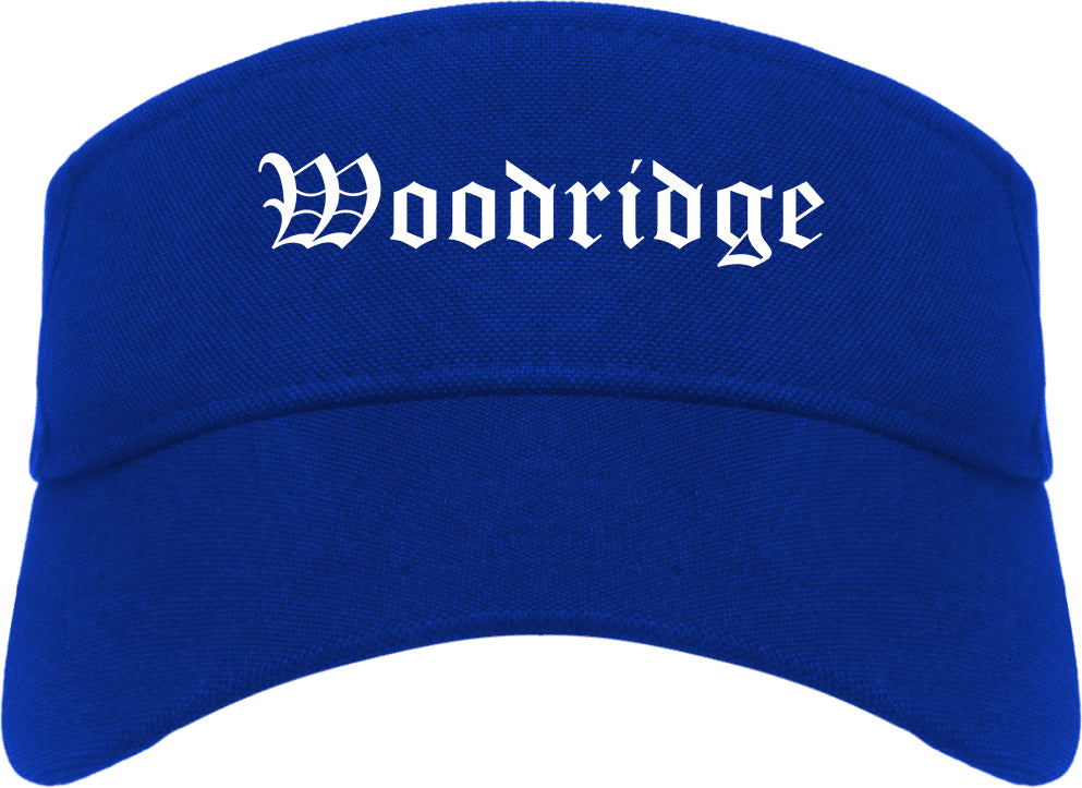 Woodridge Illinois IL Old English Mens Visor Cap Hat Royal Blue