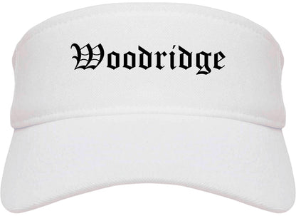 Woodridge Illinois IL Old English Mens Visor Cap Hat White