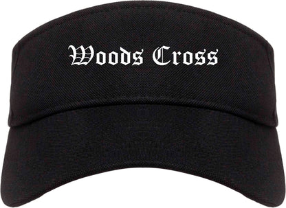 Woods Cross Utah UT Old English Mens Visor Cap Hat Black