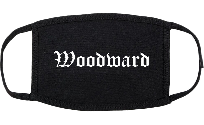 Woodward Oklahoma OK Old English Cotton Face Mask Black