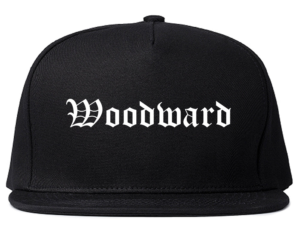 Woodward Oklahoma OK Old English Mens Snapback Hat Black