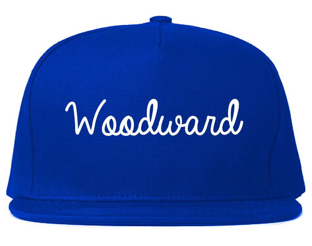 Woodward Oklahoma OK Script Mens Snapback Hat Royal Blue