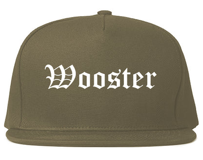 Wooster Ohio OH Old English Mens Snapback Hat Grey