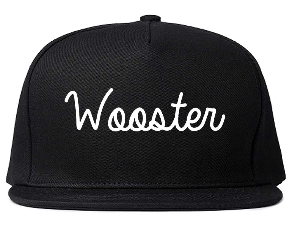 Wooster Ohio OH Script Mens Snapback Hat Black