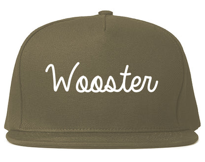 Wooster Ohio OH Script Mens Snapback Hat Grey