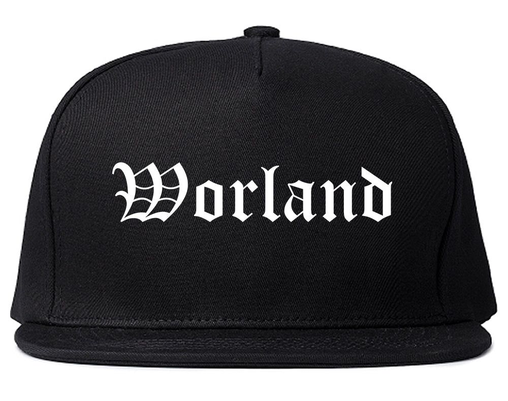 Worland Wyoming WY Old English Mens Snapback Hat Black