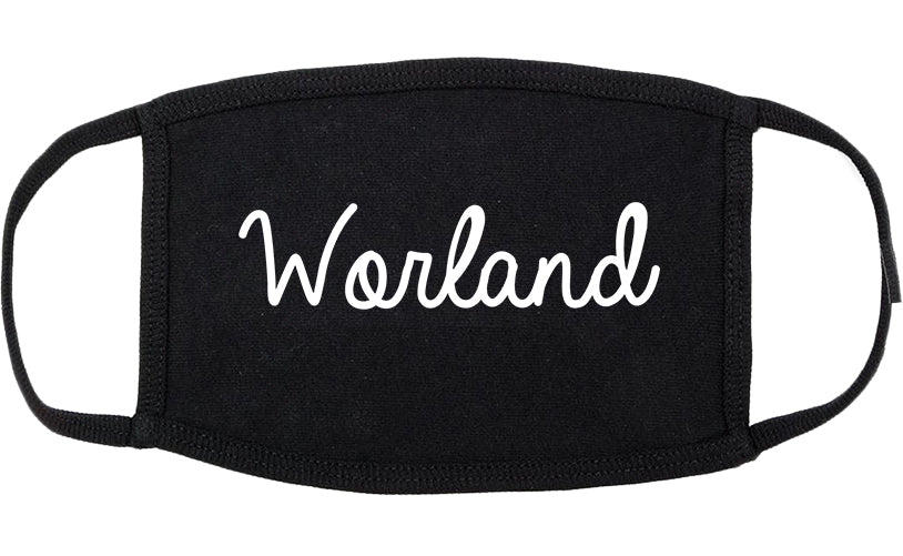 Worland Wyoming WY Script Cotton Face Mask Black