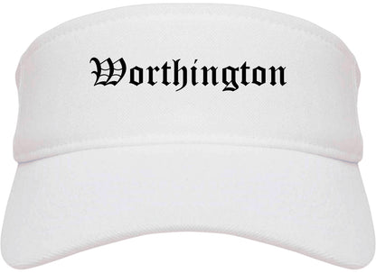 Worthington Minnesota MN Old English Mens Visor Cap Hat White