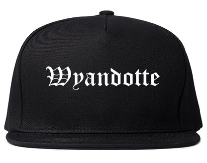 Wyandotte Michigan MI Old English Mens Snapback Hat Black