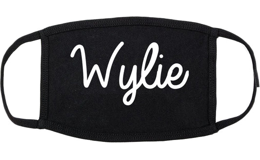 Wylie Texas TX Script Cotton Face Mask Black