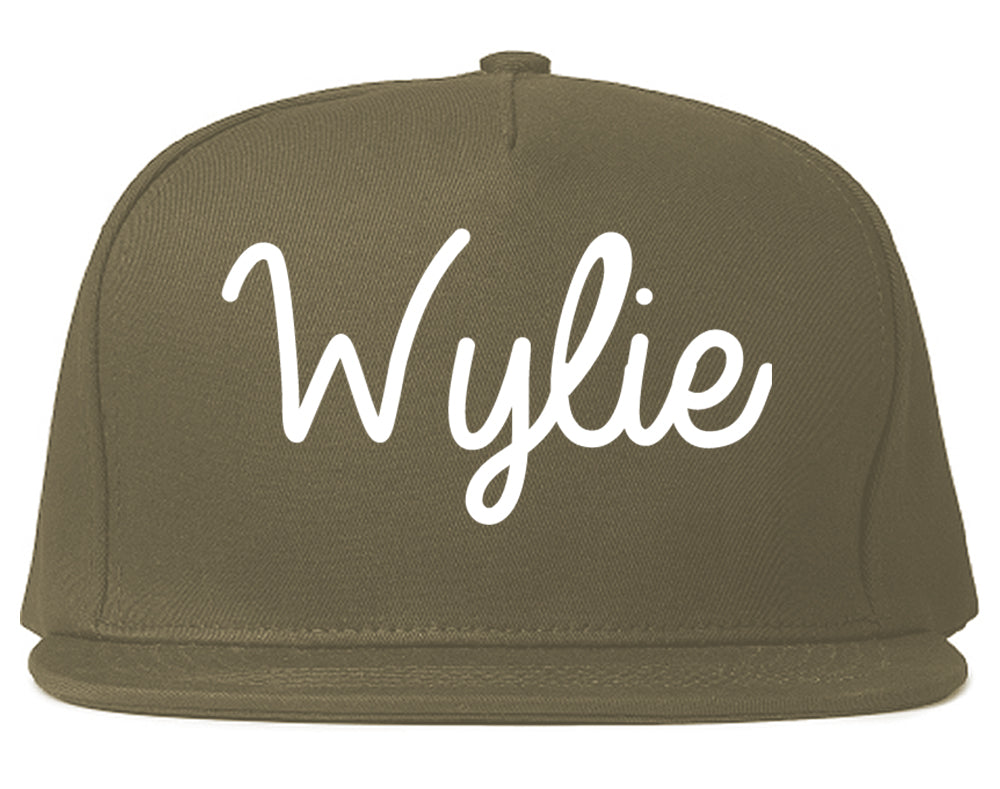 Wylie Texas TX Script Mens Snapback Hat Grey