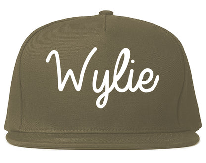 Wylie Texas TX Script Mens Snapback Hat Grey