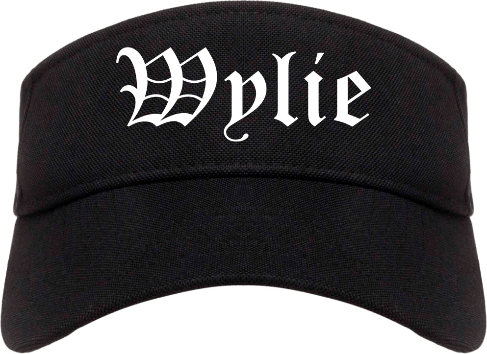 Wylie Texas TX Old English Mens Visor Cap Hat Black