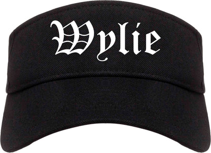 Wylie Texas TX Old English Mens Visor Cap Hat Black