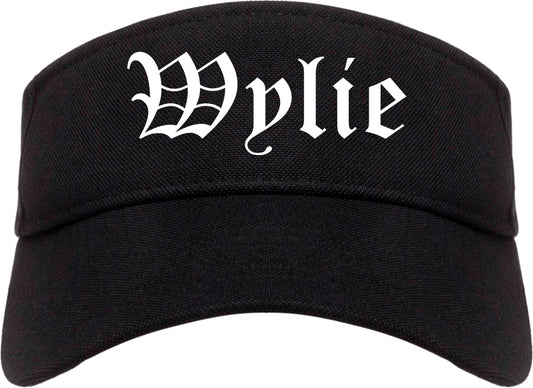 Wylie Texas TX Old English Mens Visor Cap Hat Black