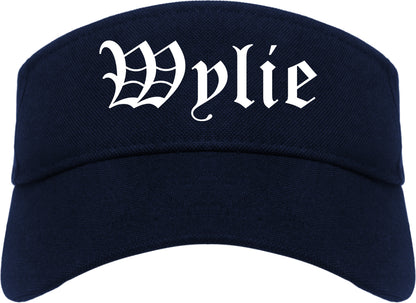 Wylie Texas TX Old English Mens Visor Cap Hat Navy Blue