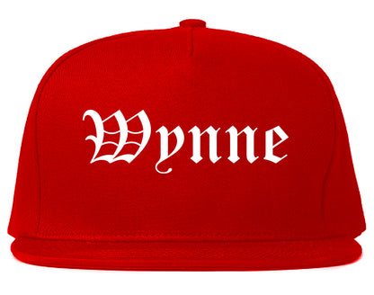 Wynne Arkansas AR Old English Mens Snapback Hat Red