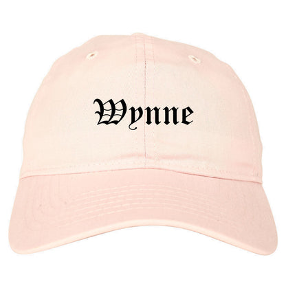 Wynne Arkansas AR Old English Mens Dad Hat Baseball Cap Pink