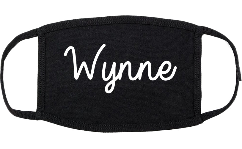Wynne Arkansas AR Script Cotton Face Mask Black